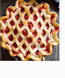 Strawberry Rhubarb Lattice Pie >
