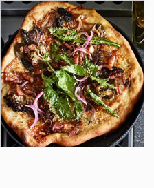 Pizza with Bacon & Mushroom >
