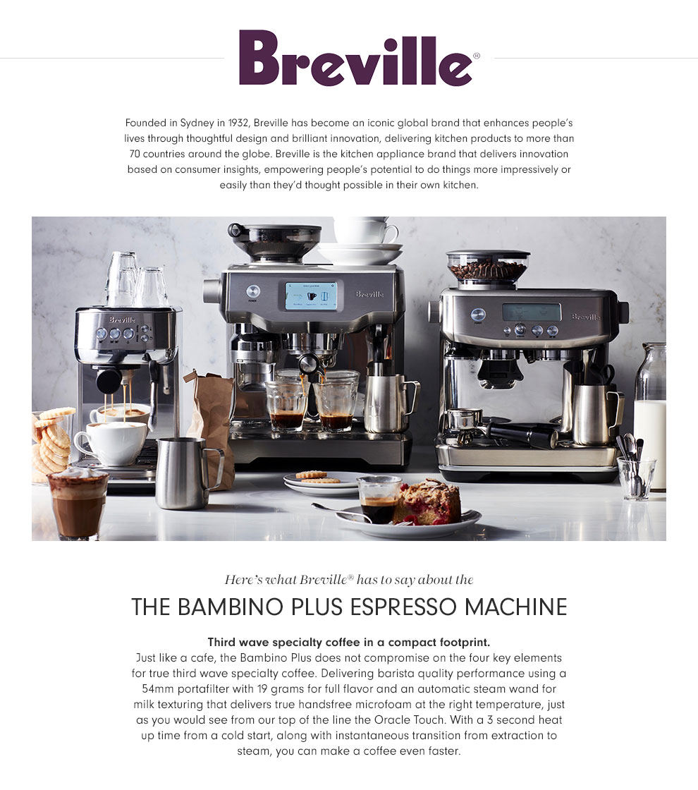 Breville Bambino Plus Espresso Machine Williams Sonoma
