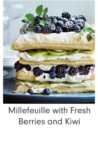 Millefeuille with Fresh Berries and Kiwi