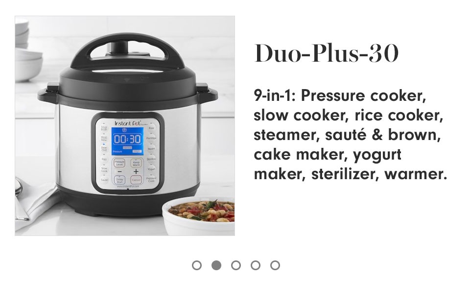Instant Pot Duo Evo Plus Pressure Cooker, 8Qt Williams Sonoma