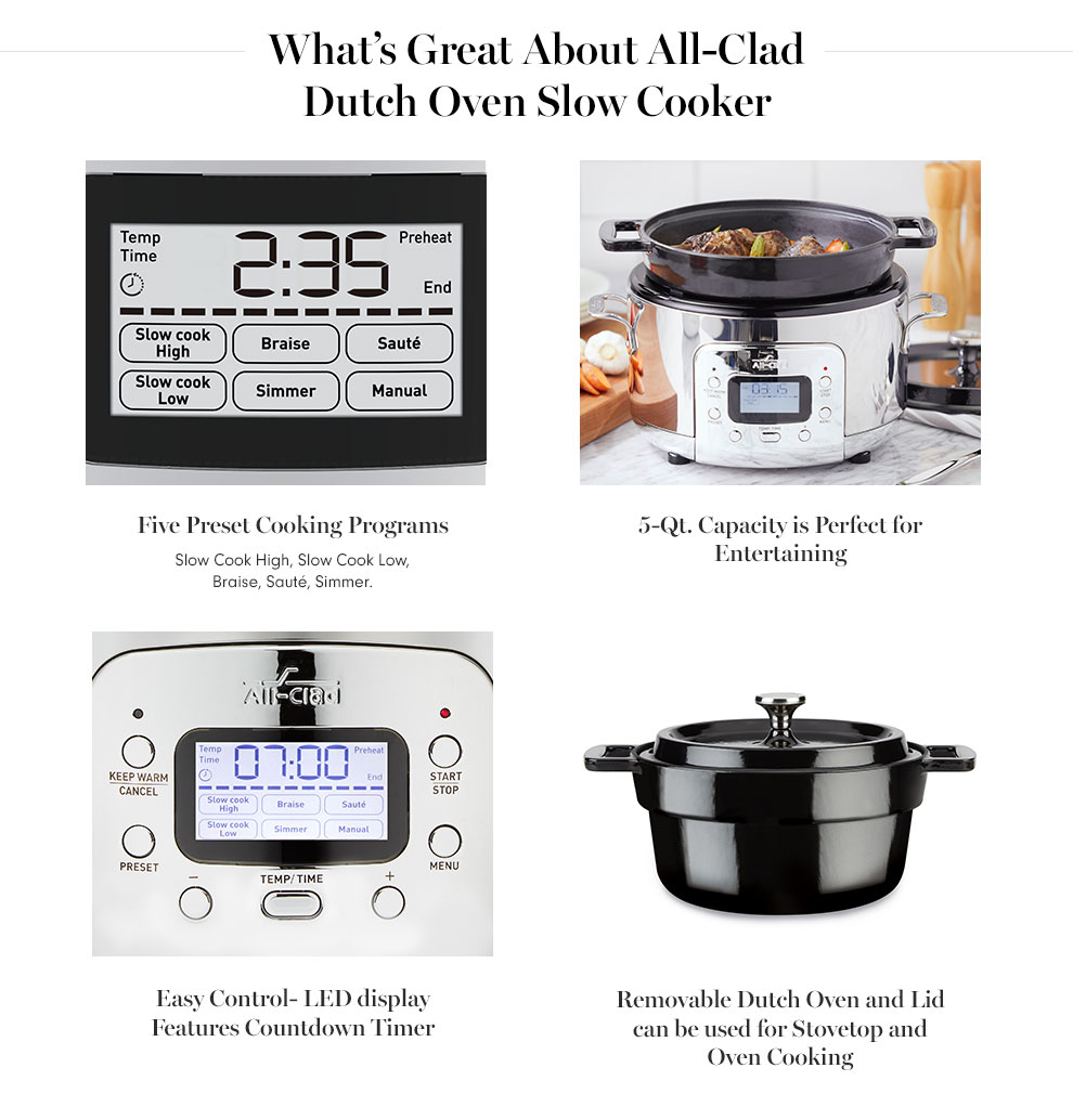 AllClad Cast Iron Electric Slow Cooker 5Qt. Williams Sonoma