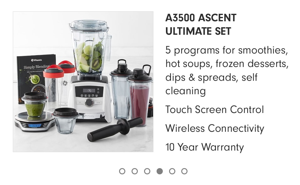 Vitamix A3500 Ascent White Blender Ultimate Set Williams Sonoma