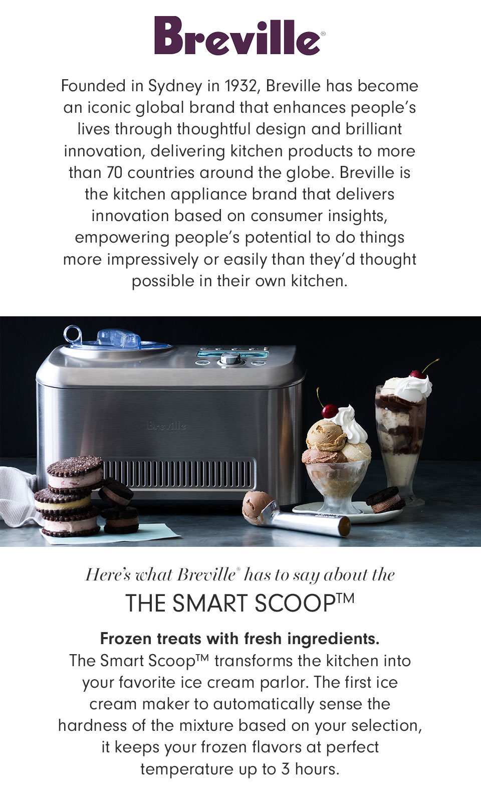 Breville Smart Scoop Ice Cream Compressor Williams Sonoma