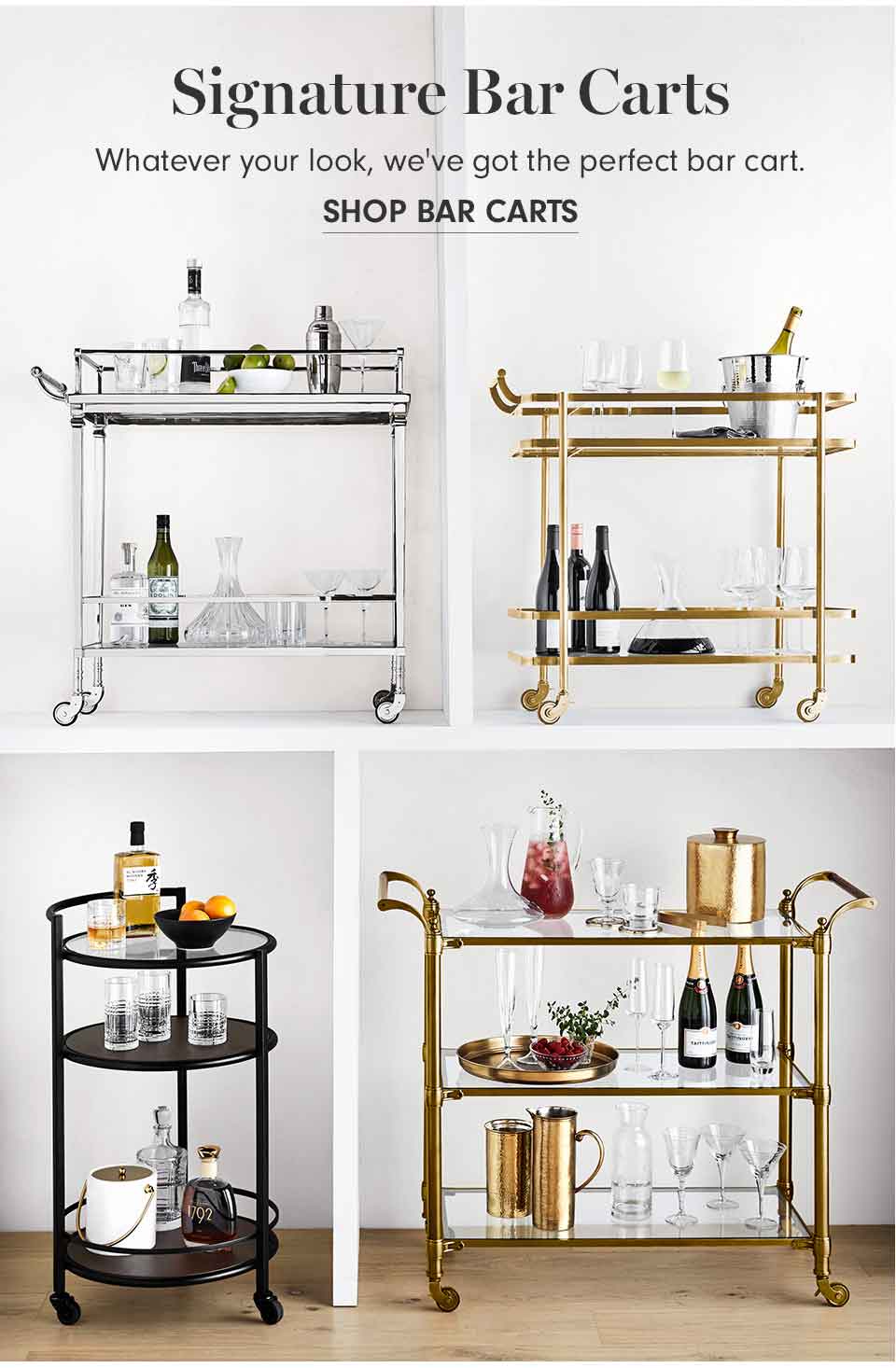 Signature Bar Carts - SHOP NOW >