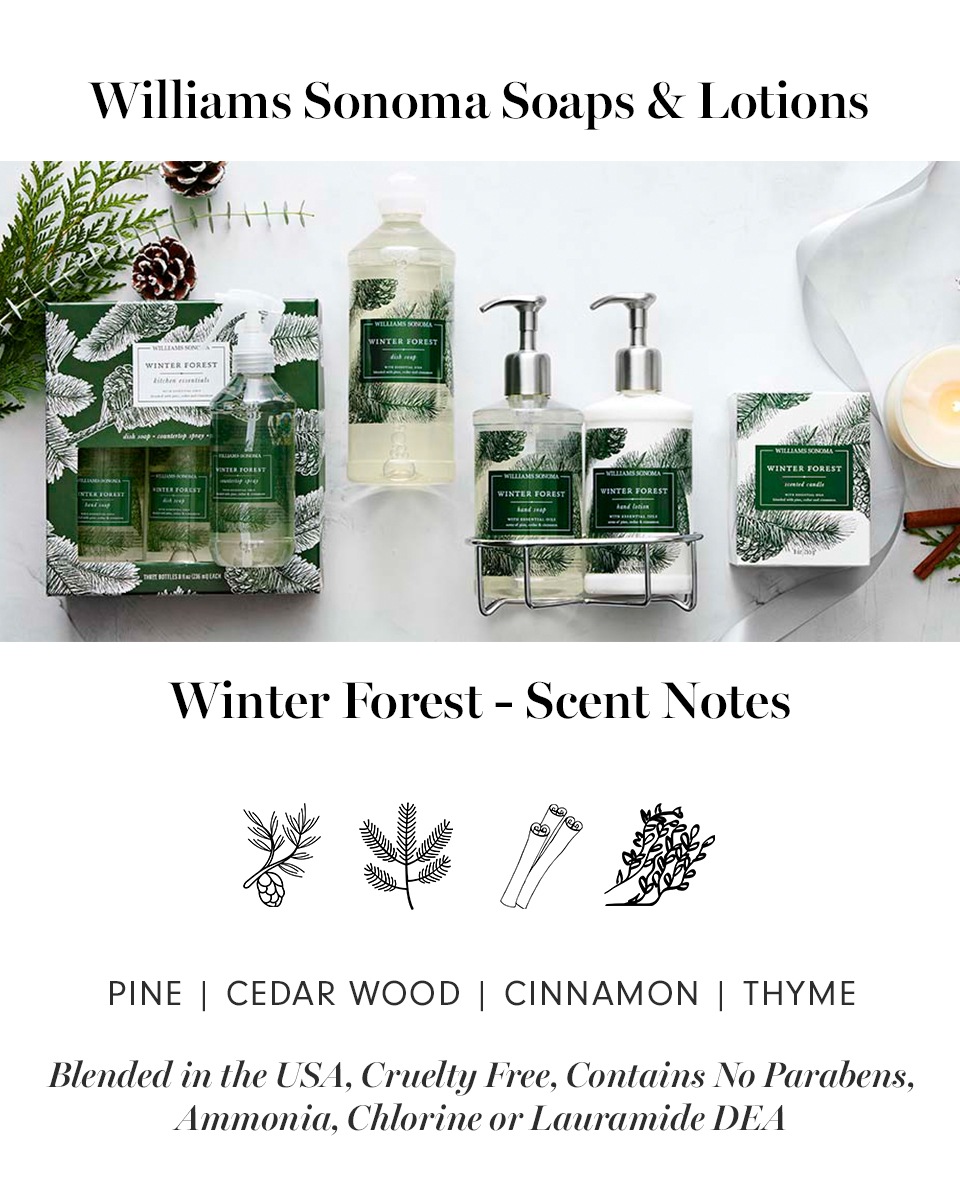 Download Williams Sonoma Winter Forest Soap Lotion 3 Piece Gift Set Williams Sonoma