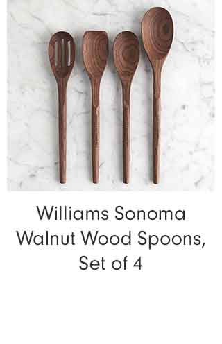 Williams Sonoma Walnut Wood Spoons, Set of 4