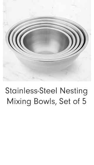 Stainless-Steel Nesting Mixing Bowls, Set of 5
