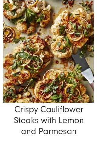 Crispy Cauliflower Steaks with Lemon and Parmesan
