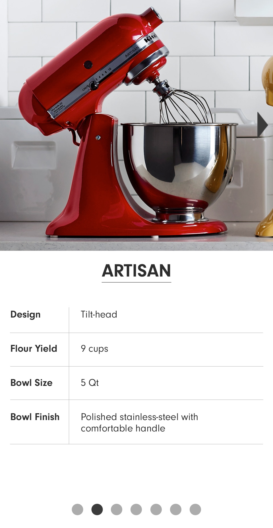 KitchenAid Artisan Mixer Comparison Page