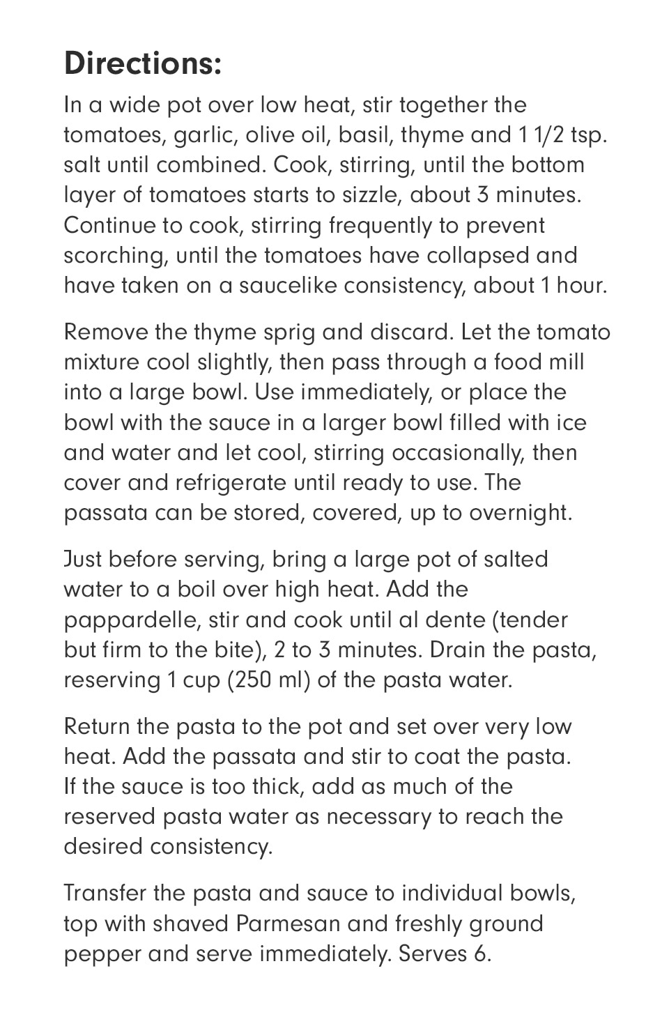 David Nayfeld's Pappadelle with Sungold Tomato Passata Recipe