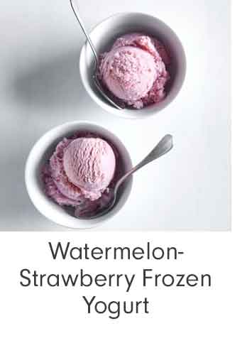 Watermelon-Strawberry Frozen Yogurt