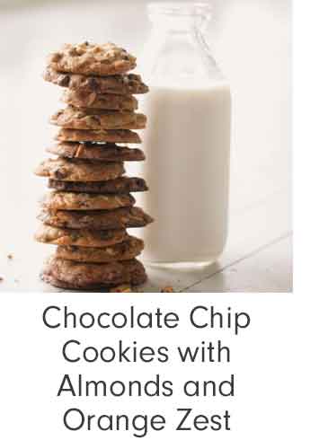 Chocolate Chip Cookies with Almonds and Orange Zest