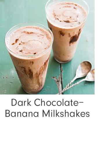 Dark Chocolate–Banana Milkshakes