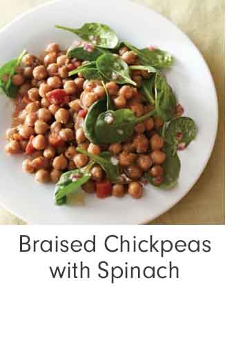 Braised Chickpeas with Spinach
