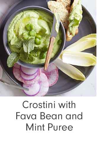 Crostini with Fava Bean and Mint Puree