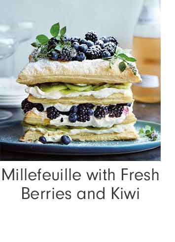 Millefeuille with Fresh Berries and Kiwi