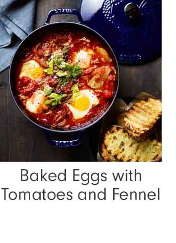 Baked Eggs with Tomatoes and Fennel