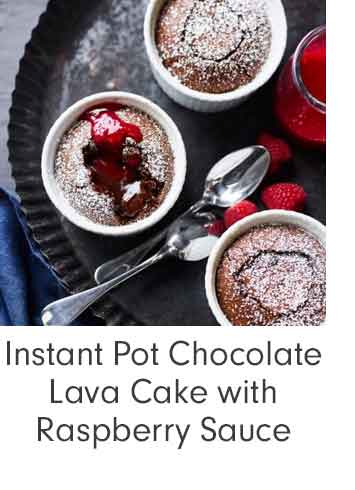 Instant Pot Chocolate Lava Cake with Raspberry Sauce