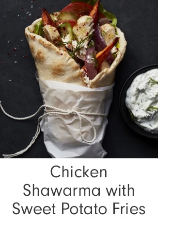 Chicken Shawarma with Sweet Potato Fries