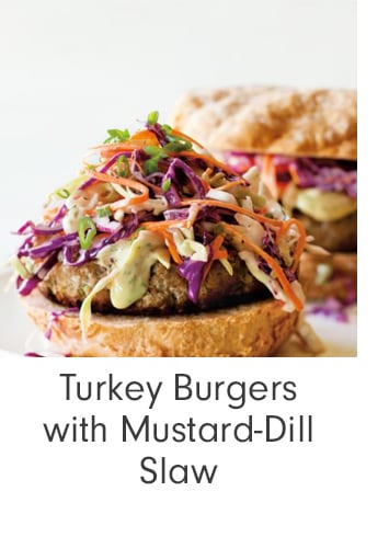 Turkey Burgers with Mustard-Dill Slaw