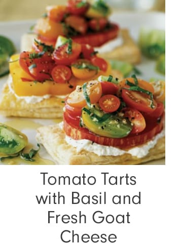 Tomato Tarts with Basil and Fresh Goat Cheese