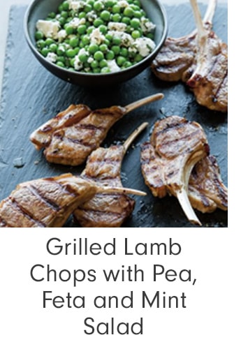 Grilled Lamb Chops with Pea, Feta and Mint Salad