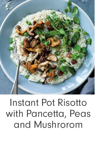 Instant Pot Risotto with Pancetta, Peas and Mushrorom