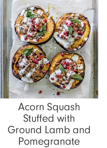 Acorn Squash Stuffed with Ground Lamb and Pomegranate