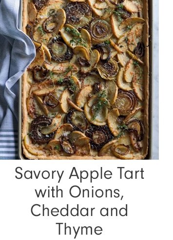 Savory Apple Tart with Onions, Cheddar and Thyme