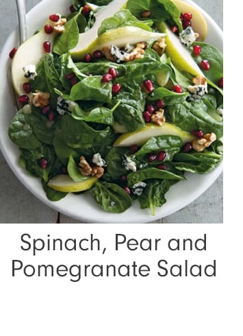 Spinach, Pear and Pomegranate Salad