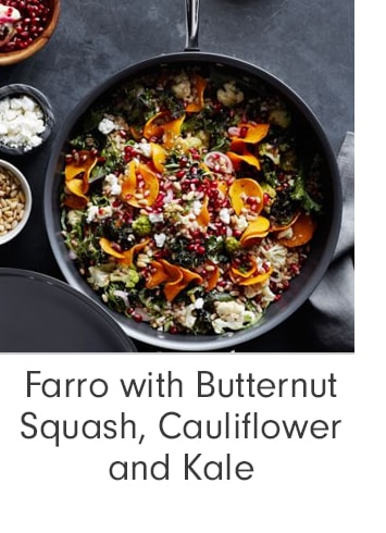 Farro with Butternut Squash, Cauliflower and Kale