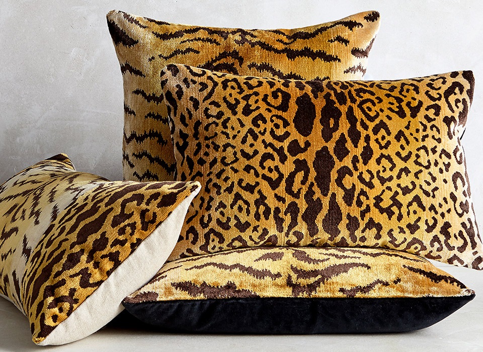 Quality Designer Animal Leopard Print fabric cushion cover Boutique Tiger