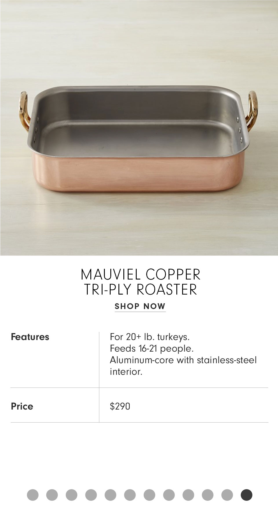 Mauviel Copper Tri-Ply Roaster