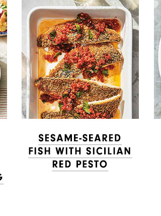 Sesame-Seared Fish with Sicilian Red Pesto