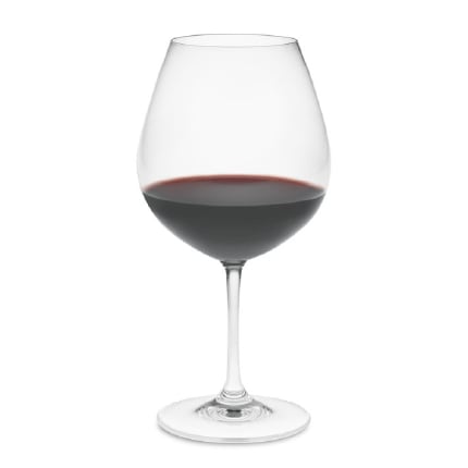 Burgundy in a wine glass.
