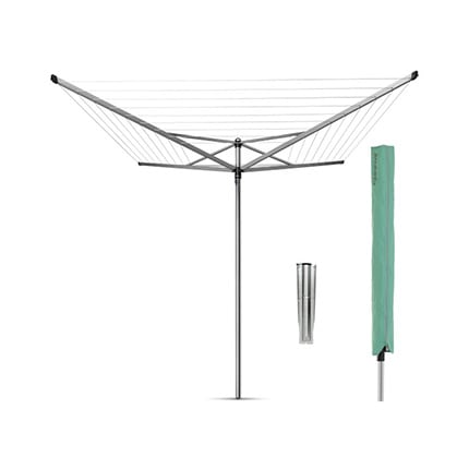 Brabantia Rotary Topspin Clothesline with green cover.