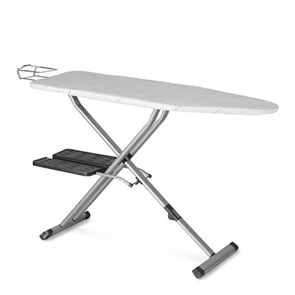 A Rowenta Pro compact ironing board set against a white background.