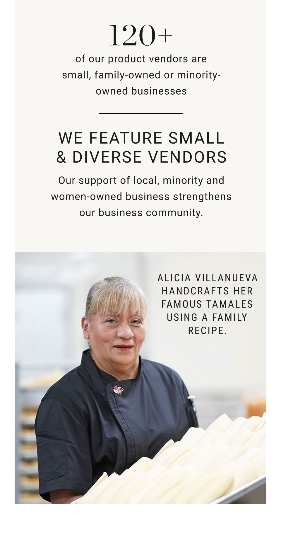 We Feature Small & Diverse Vendors