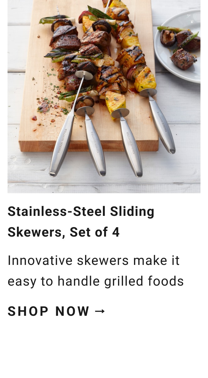 Stainless-Steel Sliding Skewers, Set of 4