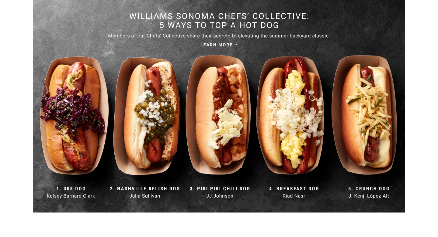 Williams Sonoma Chefs' Collective: 5 Ways to Top a Hot Dog