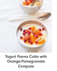 Yogurt Panna Cotta with Orange-Pomegranate Compote