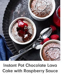 Instant Pot Chocolate Lava Cake with Raspberry Sauce