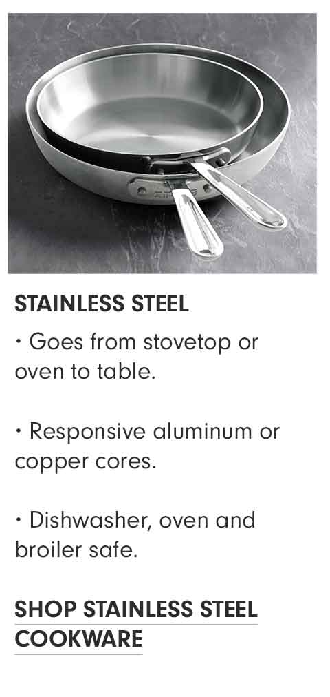 SHOP STAINLESS STEEL COOKWARE