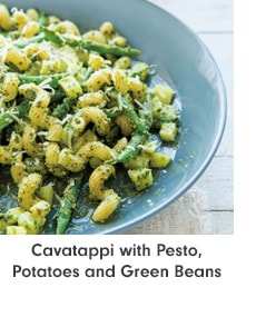 Cavatappi with Pesto, Potatoes and Green Beans
