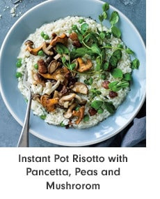 Instant Pot Risotto with Pancetta, Peas and Mushrorom