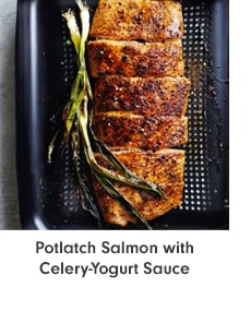 Potlatch Salmon with Celery-Yogurt Sauce