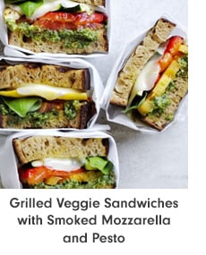 Grilled Veggie Sandwiches with Smoked Mozzarella and Pesto