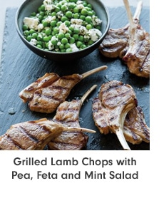 Grilled Lamb Chops with Pea, Feta and Mint Salad