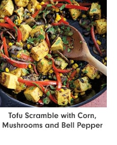 Tofu Scramble with Corn, Mushrooms and Bell Pepper